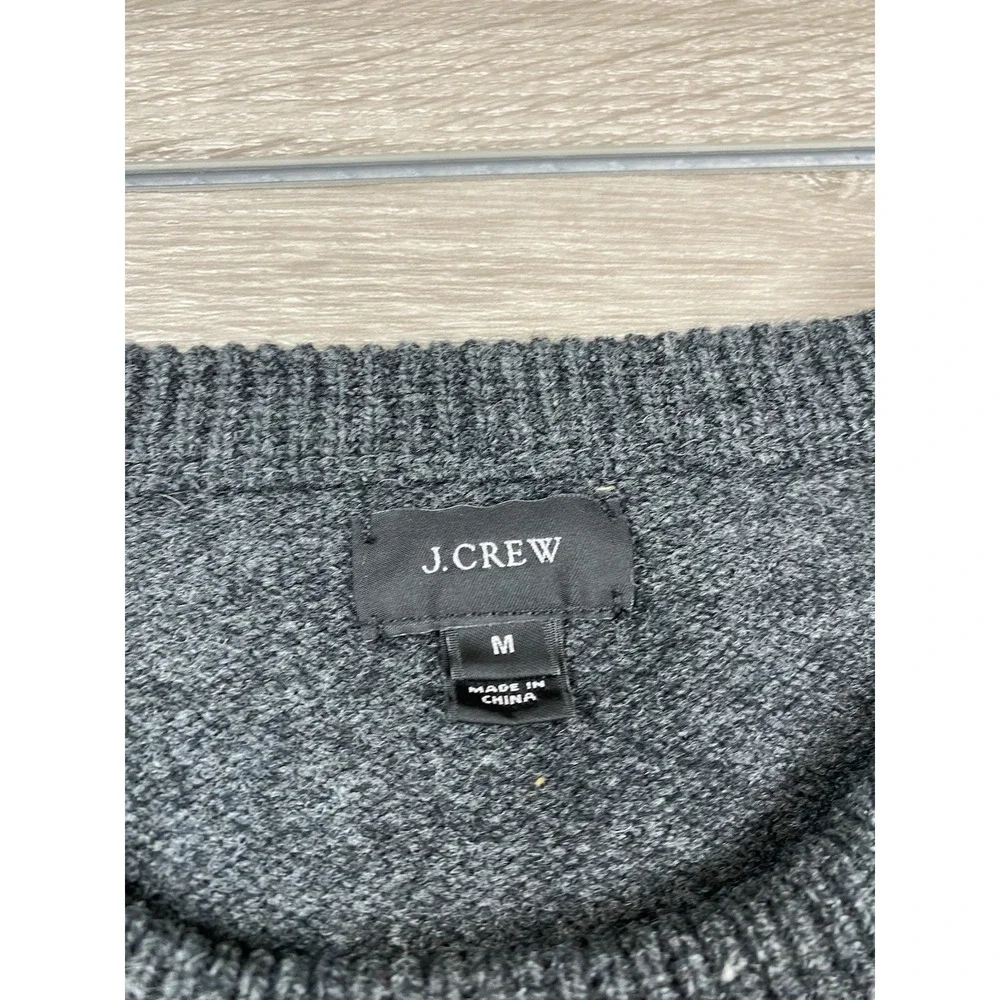 J Crew Mens 100% Lambswool Pullover Sweater Dark Grey Size‎ Medium *read*